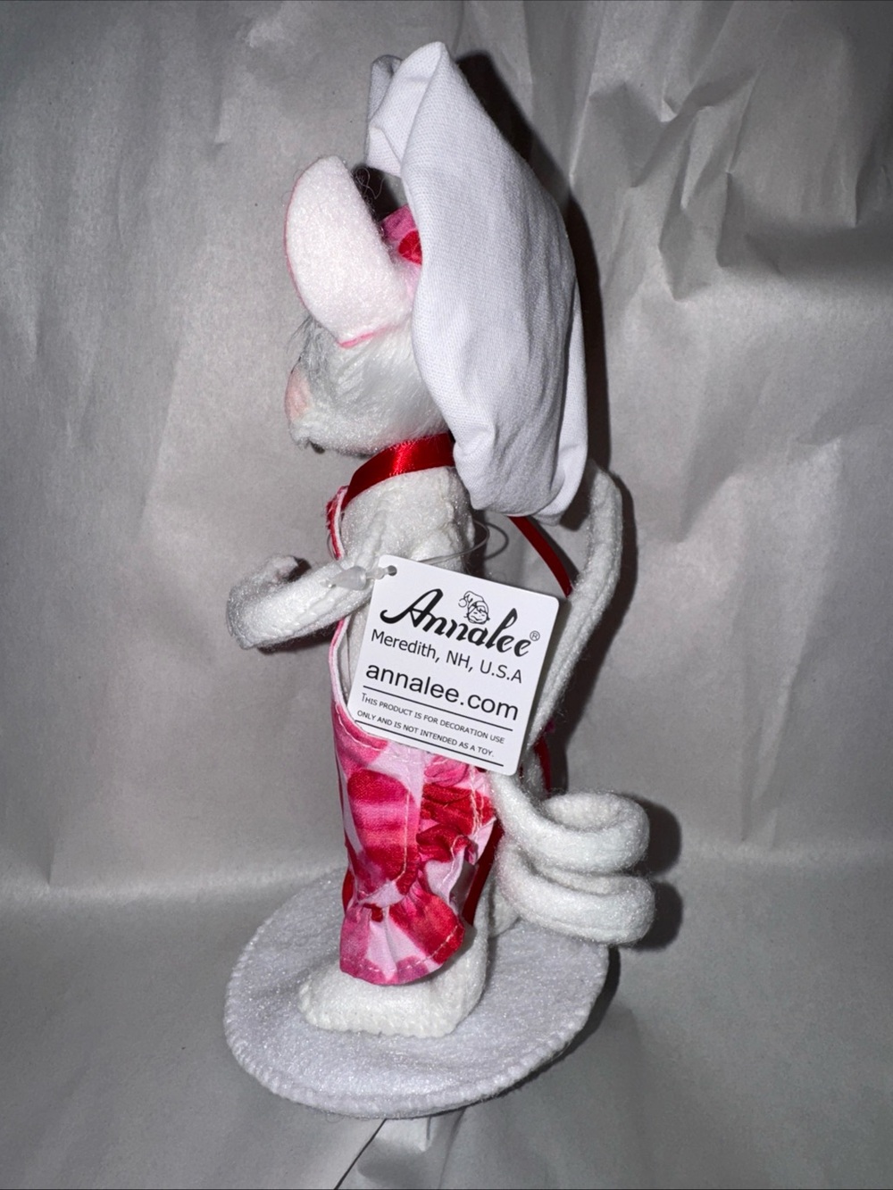Annalee Pink Heart Mouse Doll with Heart Sign - Picture 10 of 11